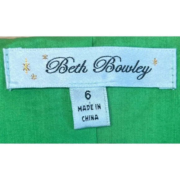 Beth Bowley Strapless Dress Blue Green Geometric Size 6 Retro 60s Style Chic - Picture 5 of 11